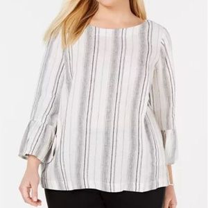 Charter Club Stripped Linen Top-1X